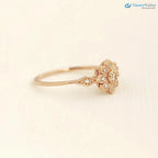 Edelweiss Floral Vintage Round cut diamond engagement ring DisneyValley