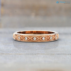 Elegant 14k Rose Gold Diamond Eternity Ring for Women DisneyValley
