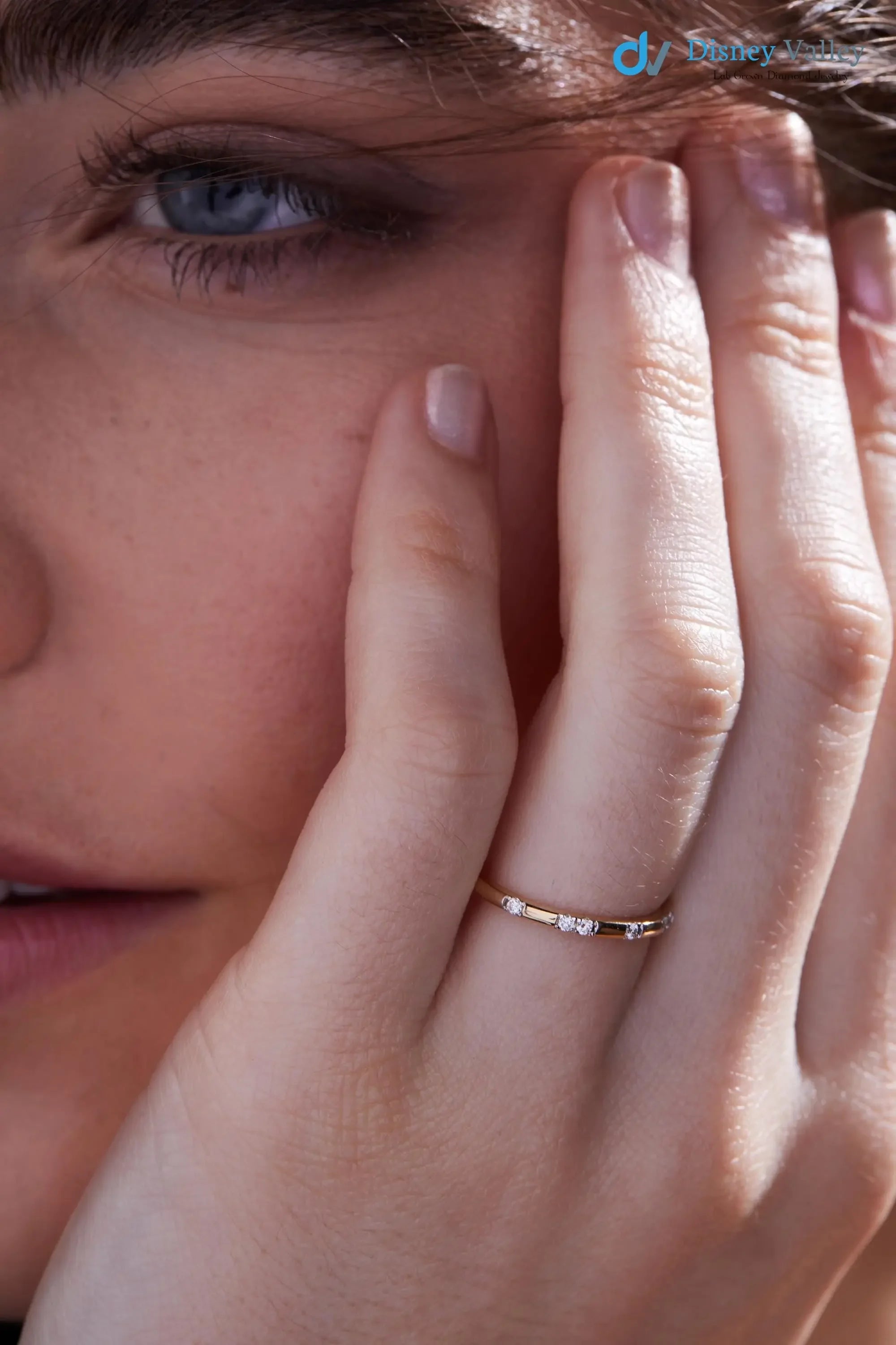 Elegant Stackable Ring with .25 Carat Lab-Grown Diamonds Gold Eternity Band - DisneyValley Main image