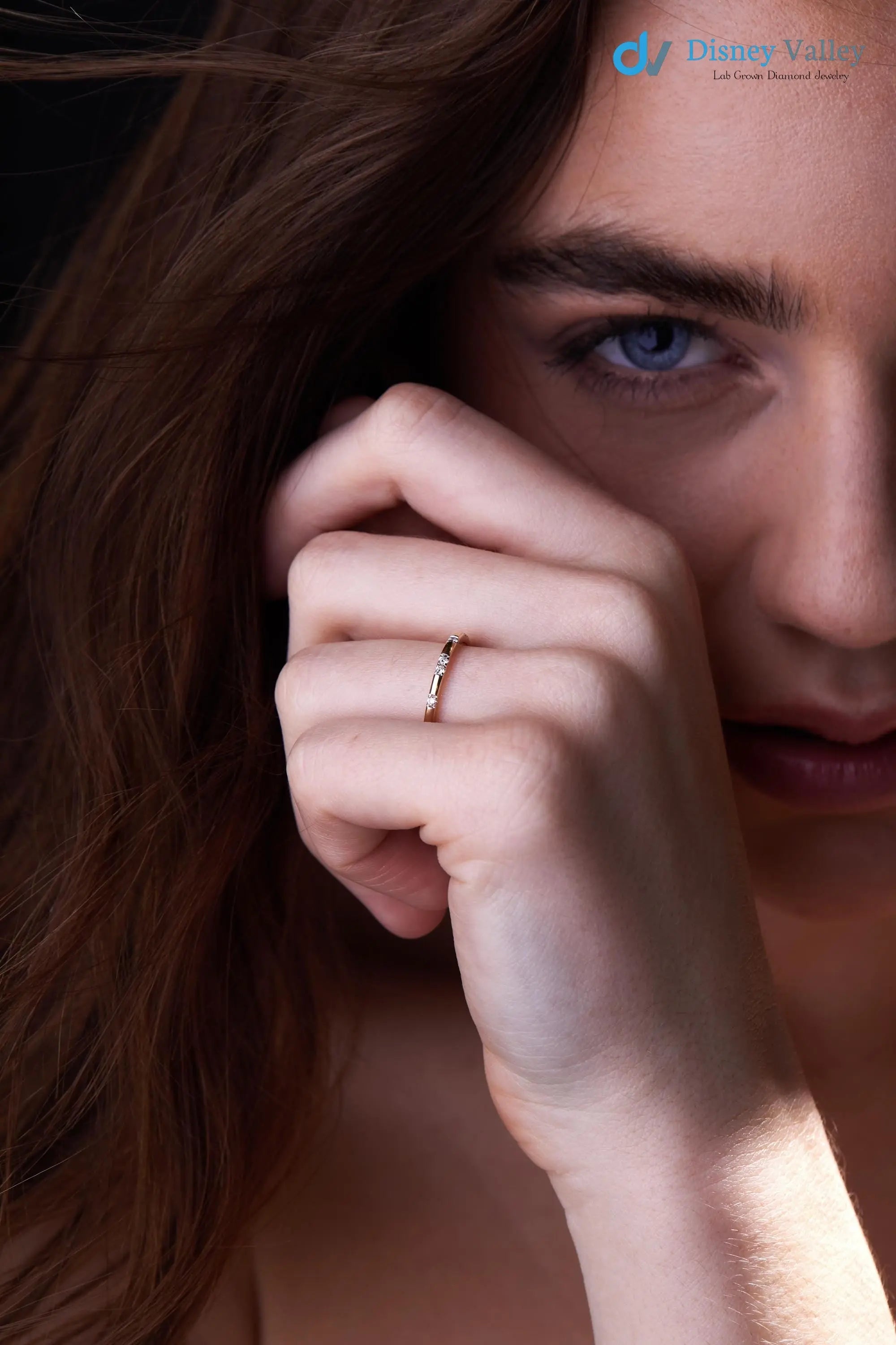 Elegant Stackable Ring with .25 Carat Lab-Grown Diamonds Gold Eternity Band - DisneyValley