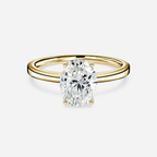 2.0 CT-2.10 CT Oval Moissanite Hidden Halo Engagement Ring