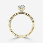 2.0 CT-2.10 CT Oval Moissanite Hidden Halo Engagement Ring