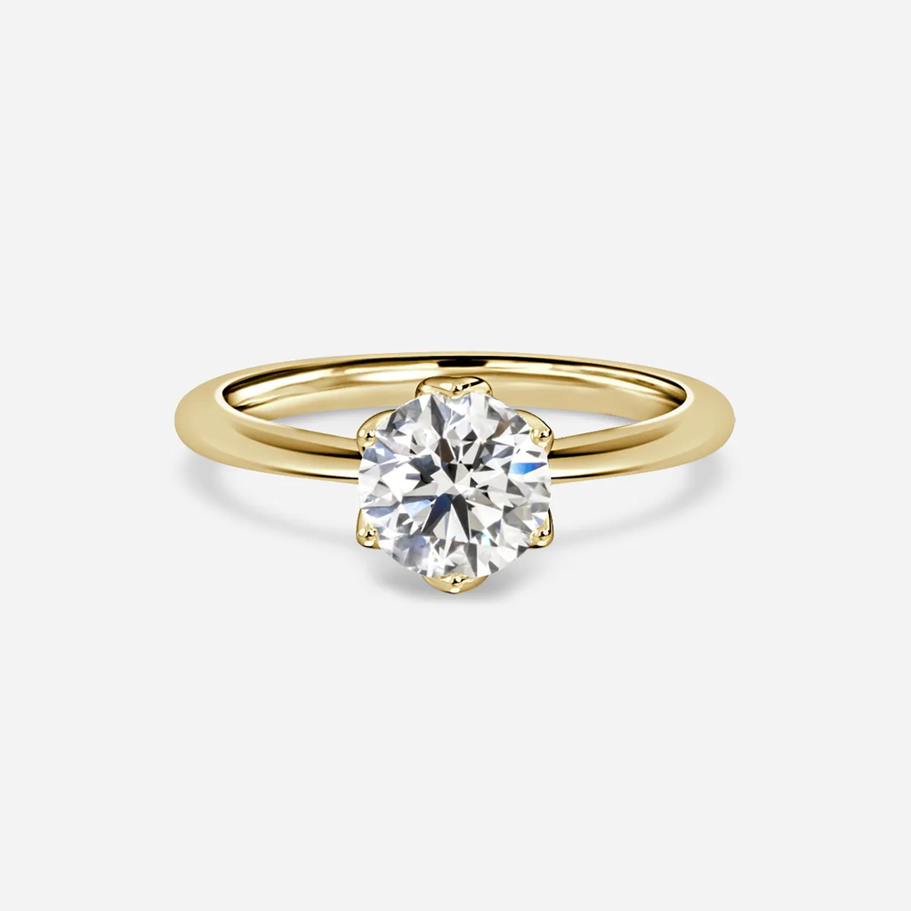 1.0 CT- 2.0 CT Round Moissanite Solitaire Engagement Ring