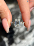 Emerald Cut 4 carat IGI Certified Lab Grown Diamond Hidden Halo Engagement Ring - DisneyValley