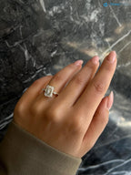 Emerald Cut 4 carat IGI Certified Lab Grown Diamond Hidden Halo Engagement Ring - DisneyValley