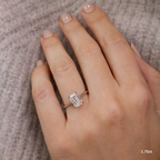 1.70 CT Emerald Moissanite Solitaire Engagement Ring
