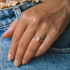 0.85 CT Oval Cut Solitaire Style Moissanite Engagement Ring