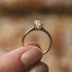 0.85 CT Oval Cut Solitaire Style Moissanite Engagement Ring