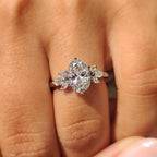 Oval Cut Diamond Ring With Side Stone Style In Muse Setting