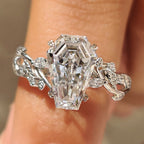 Nature Inspired Style Coffin Cut Engagement Ring