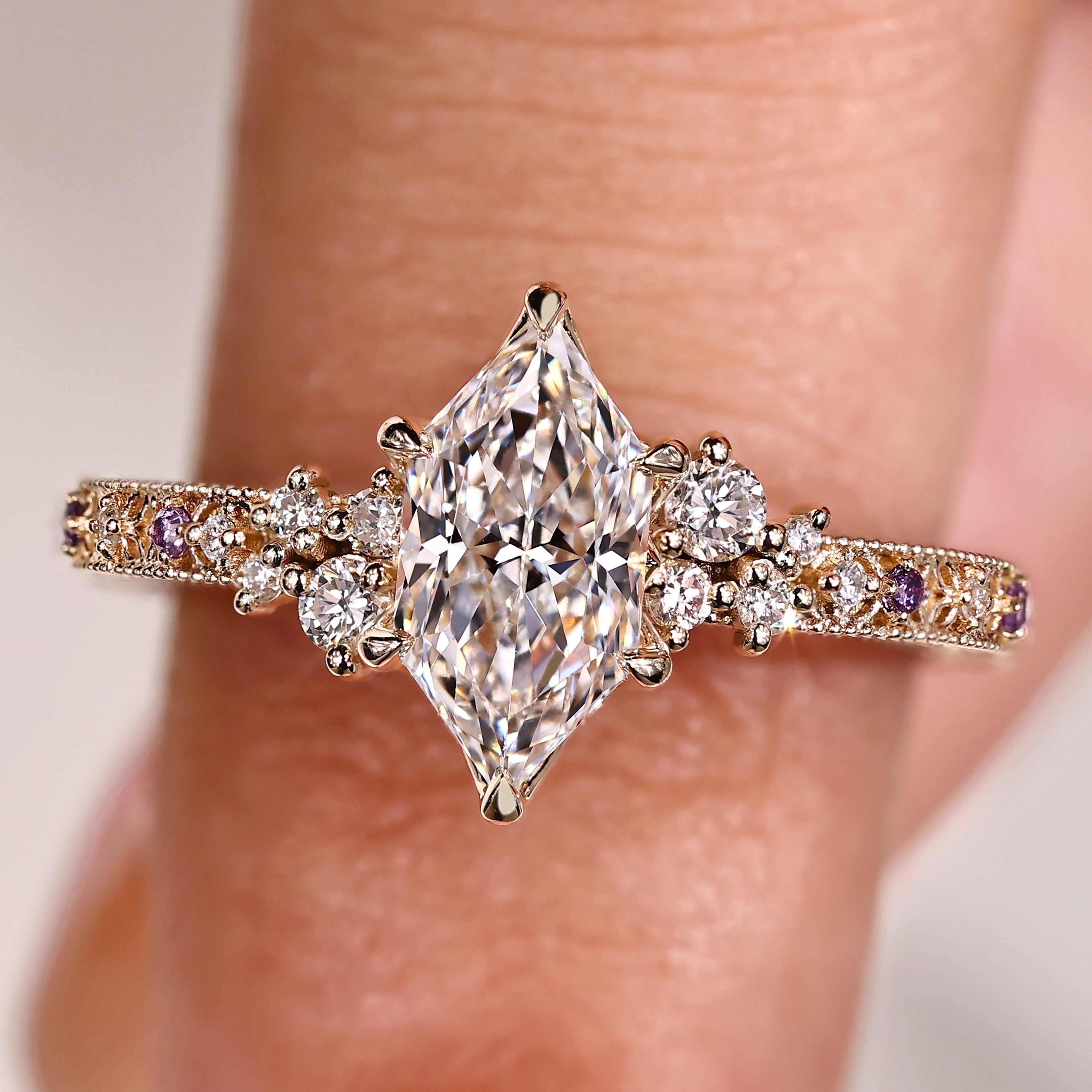Dutch Marquise Engagement Ring in Tulip Setting