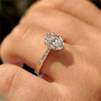 Oval Diamond Ring with Solitaire Setting
