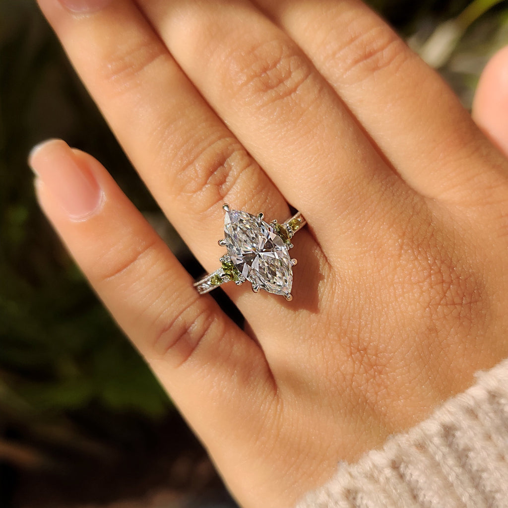 Marquise Engagement Ring In Vintage Art Deco style