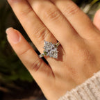 Marquise Engagement Ring In Vintage Art Deco style