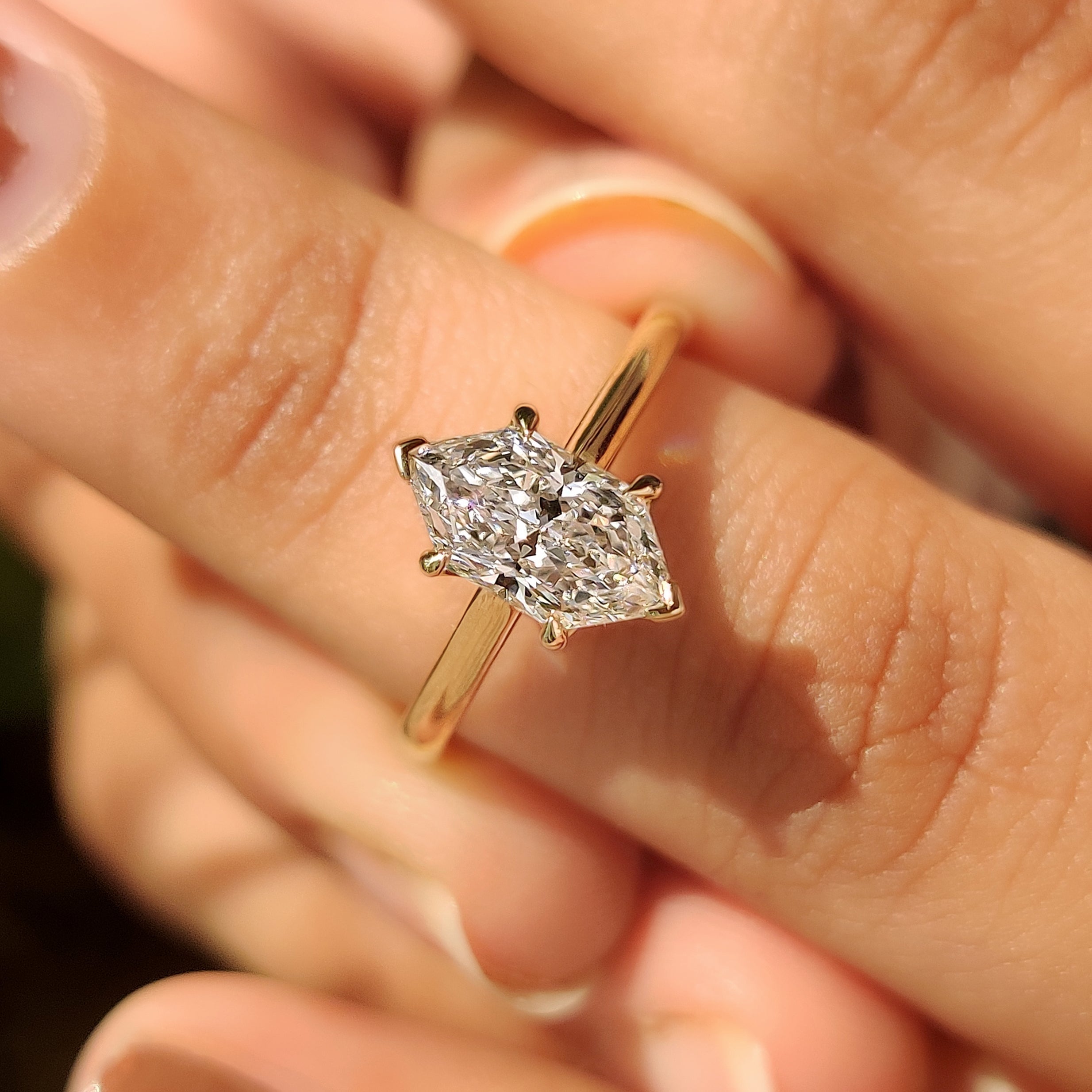 Solitaire Dutch Marquise Engagement Ring In Euro Shank Secondary image