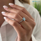 2 Carat Princess Cut Fancy Vivid Blue Lab Grown Diamond Engagement Ring - DisneyValley 