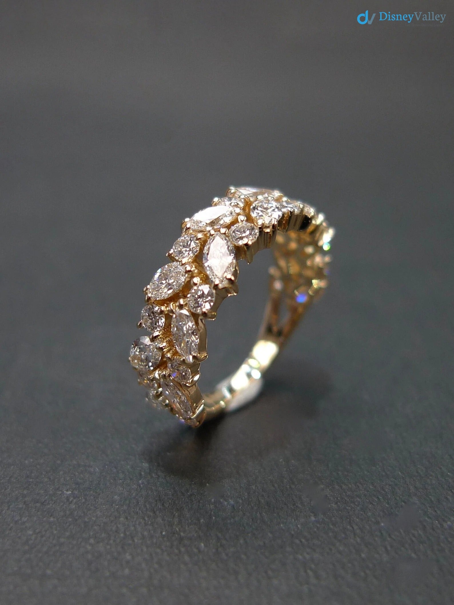 Diamond Wedding Ring with Marquise Diamond Unique Jewelry, Marquise Cut Ring - DisneyValley 