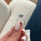 2 Carat Emerald Cut Fancy Vivid Blue Lab Grown Diamond Engagement Ring - DisneyValley 