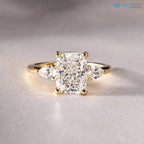 IGI Certified 2CT Elongated Cushion Cut Lab Grown E VVS Diamond engagement Ring - DisneyValley 