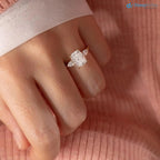 IGI Certified 2CT Elongated Cushion Cut Lab Grown E VVS Diamond engagement Ring - DisneyValley 