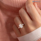 IGI Certified 2CT Elongated Cushion Cut Lab Grown E VVS Diamond engagement Ring - DisneyValley 