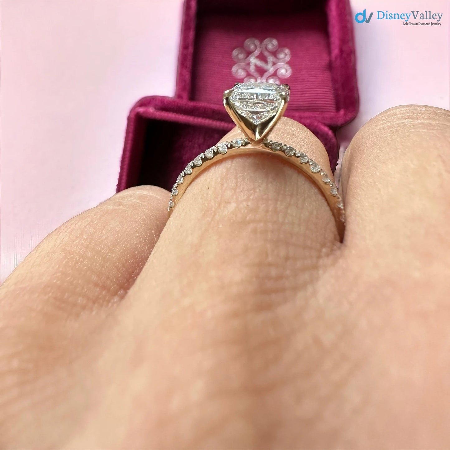 1.5 ct Lab Grown Diamond Ring , Princess Cut Engagement Ring - DisneyValley 