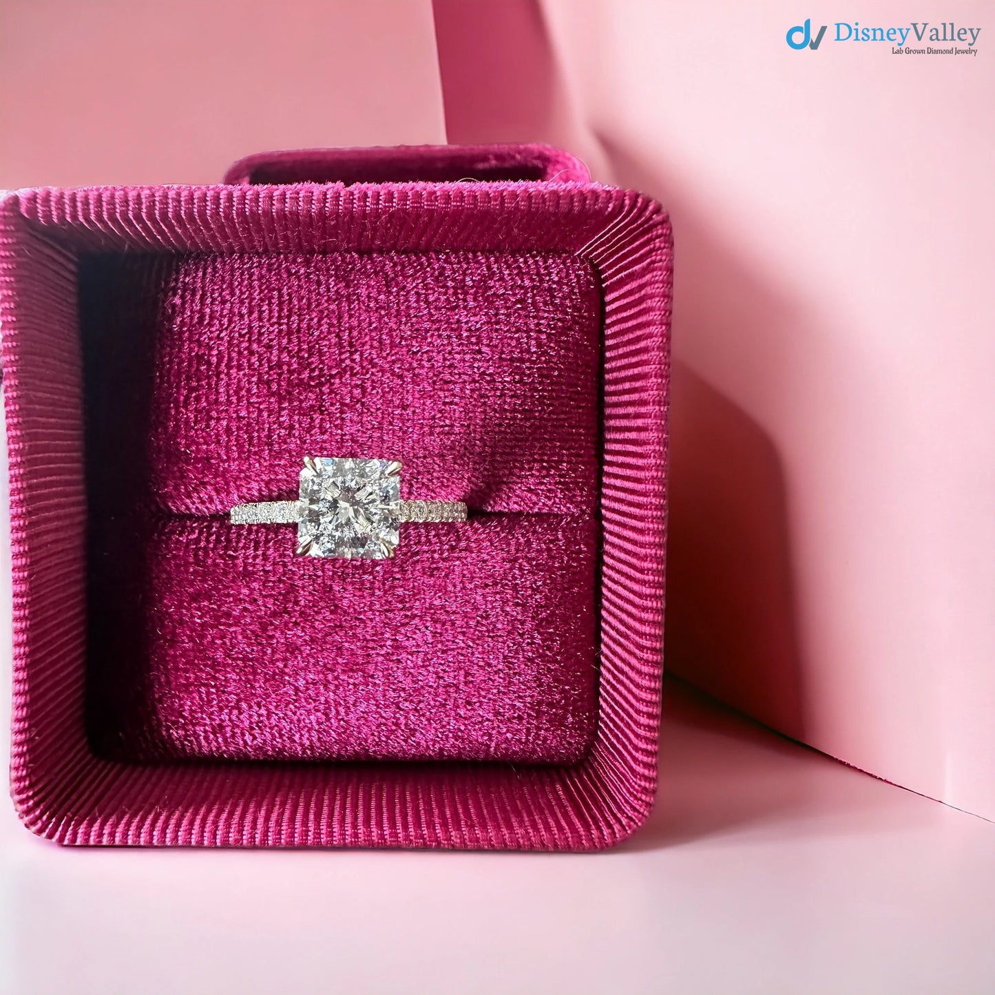 1.5 ct Lab Grown Diamond Ring , Princess Cut Engagement Ring - DisneyValley 