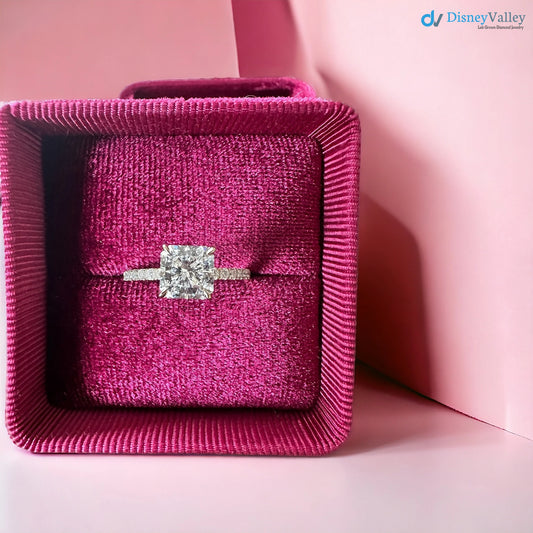 1.5 ct Lab Grown Diamond Ring , Princess Cut Engagement Ring - DisneyValley 