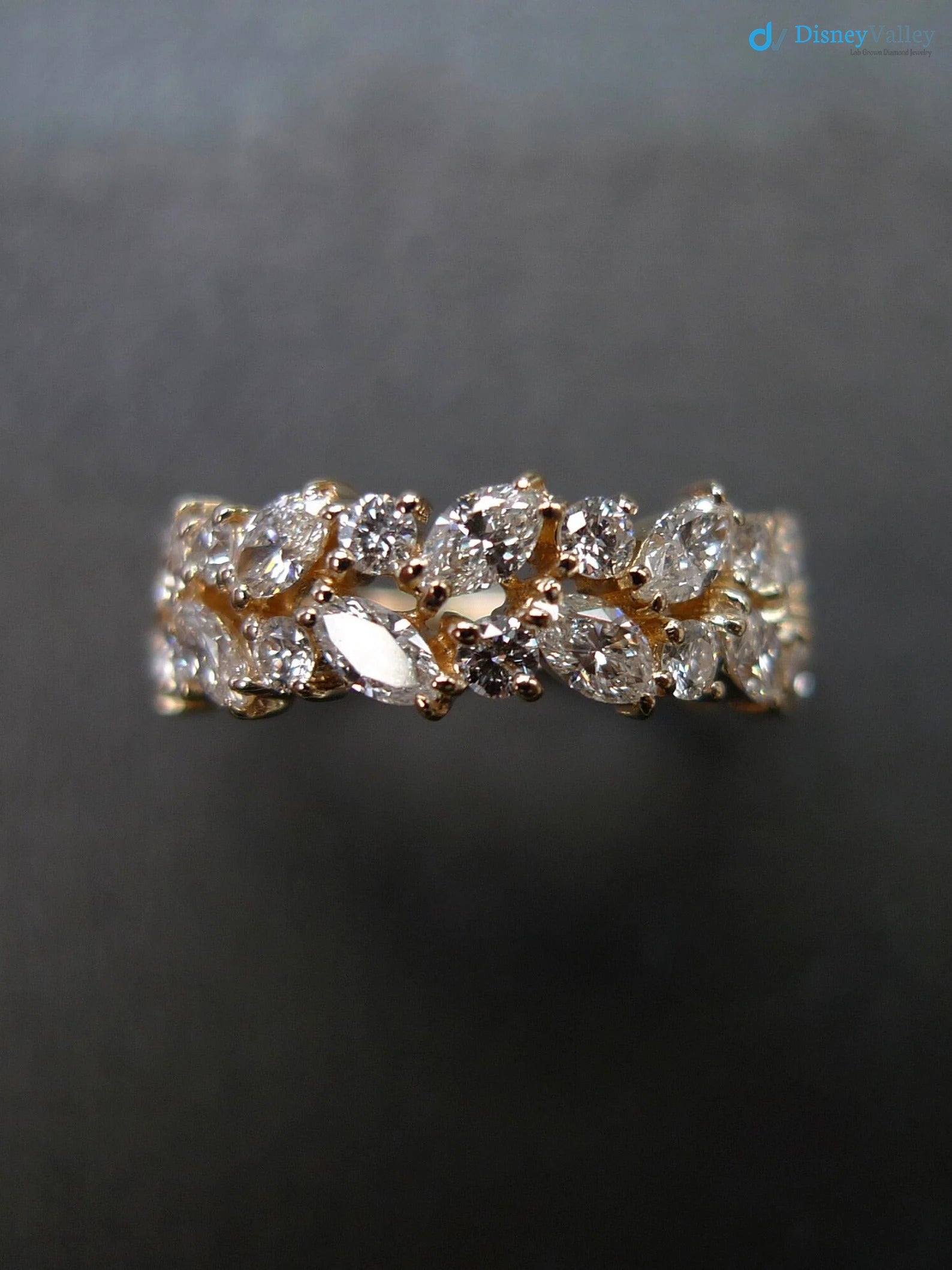 Diamond Wedding Ring with Marquise Diamond Unique Jewelry, Marquise Cut Ring - DisneyValley  Main image