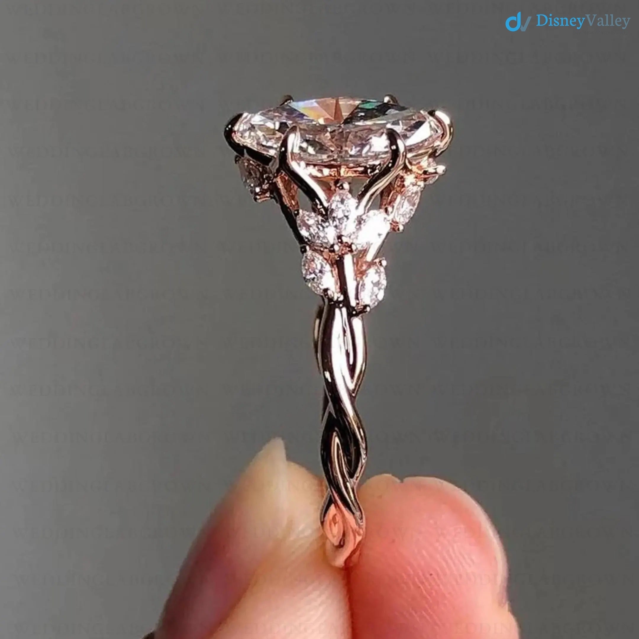 2 Ct Floral Marquise Cut Lab Grown Diamond Wedding Gift Ring Floral Vintage Design - DisneyValley 