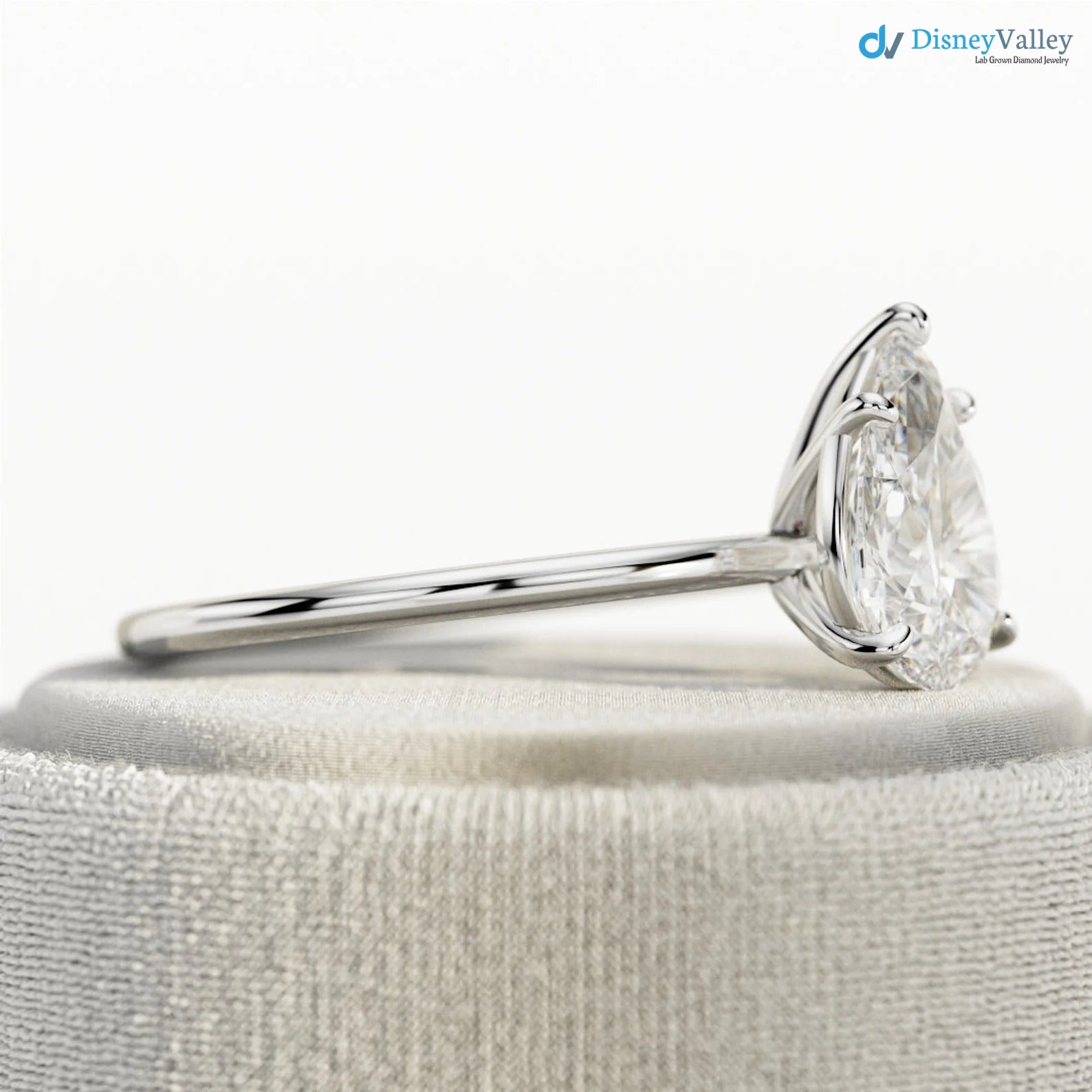 2 Carat Pear Cut Lab Grown Diamond Ring / Pear Shaped Engagement Ring - DisneyValley 