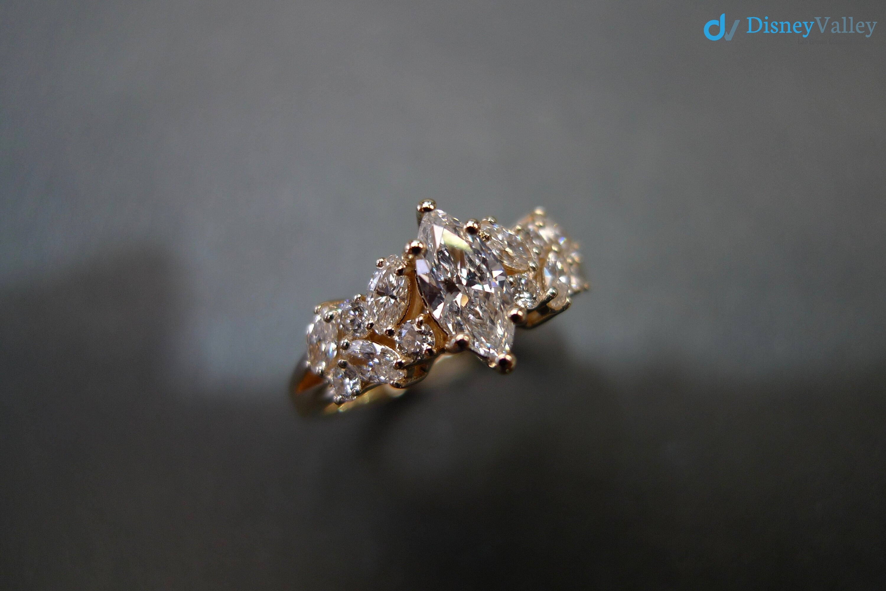 Unique Engagement ring with Marquise Cut Diamond minimalist ring - DisneyValley 