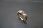 Unique Engagement ring with Marquise Cut Diamond minimalist ring - DisneyValley 