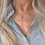 3.00 Ct Lab Grown Bezel Solitaire Necklace - DisneyValley 