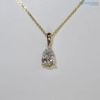 1 Carat Lab Grown Diamond Necklace For Ladies , Pear Shape Solitaire Pendant - DisneyValley 