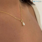 1 Carat Lab Grown Diamond Necklace For Ladies , Pear Shape Solitaire Pendant - DisneyValley 