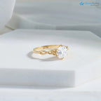 Celtic Knot Engagement Ring, Solid Gold Round Solitaire Ring, Twisted Irish Ring - DisneyValley 