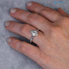 Pear Diamond Engagement Ring with Baguettes - Penelope: Bezel Set with Trellis and Channel Set - DisneyValley 