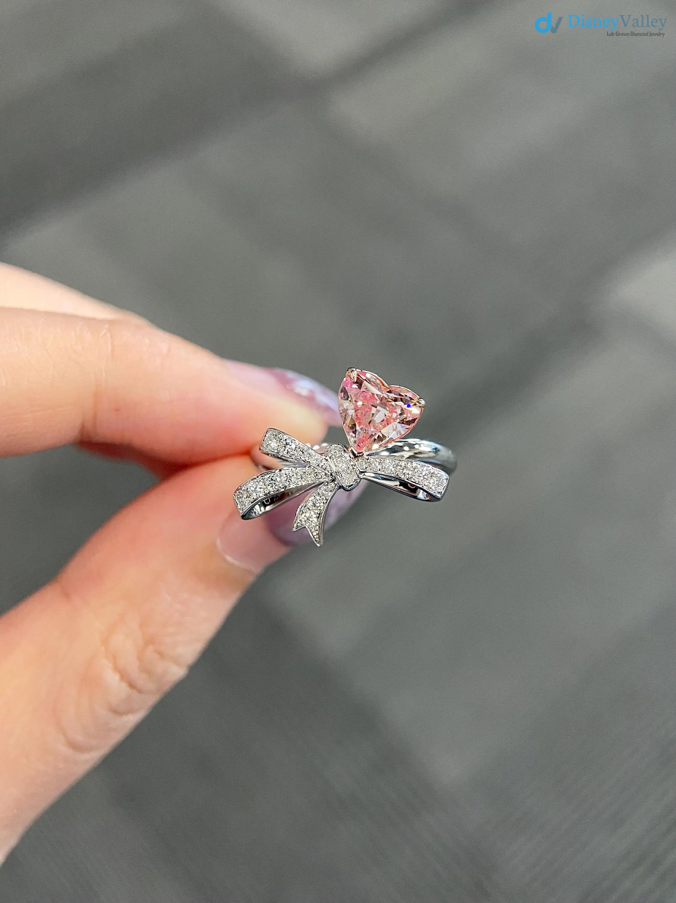Heart Cut 1.17 Carat Fancy INTENSE PINK Lab grown diamond IGI Certificate Ring - DisneyValley 