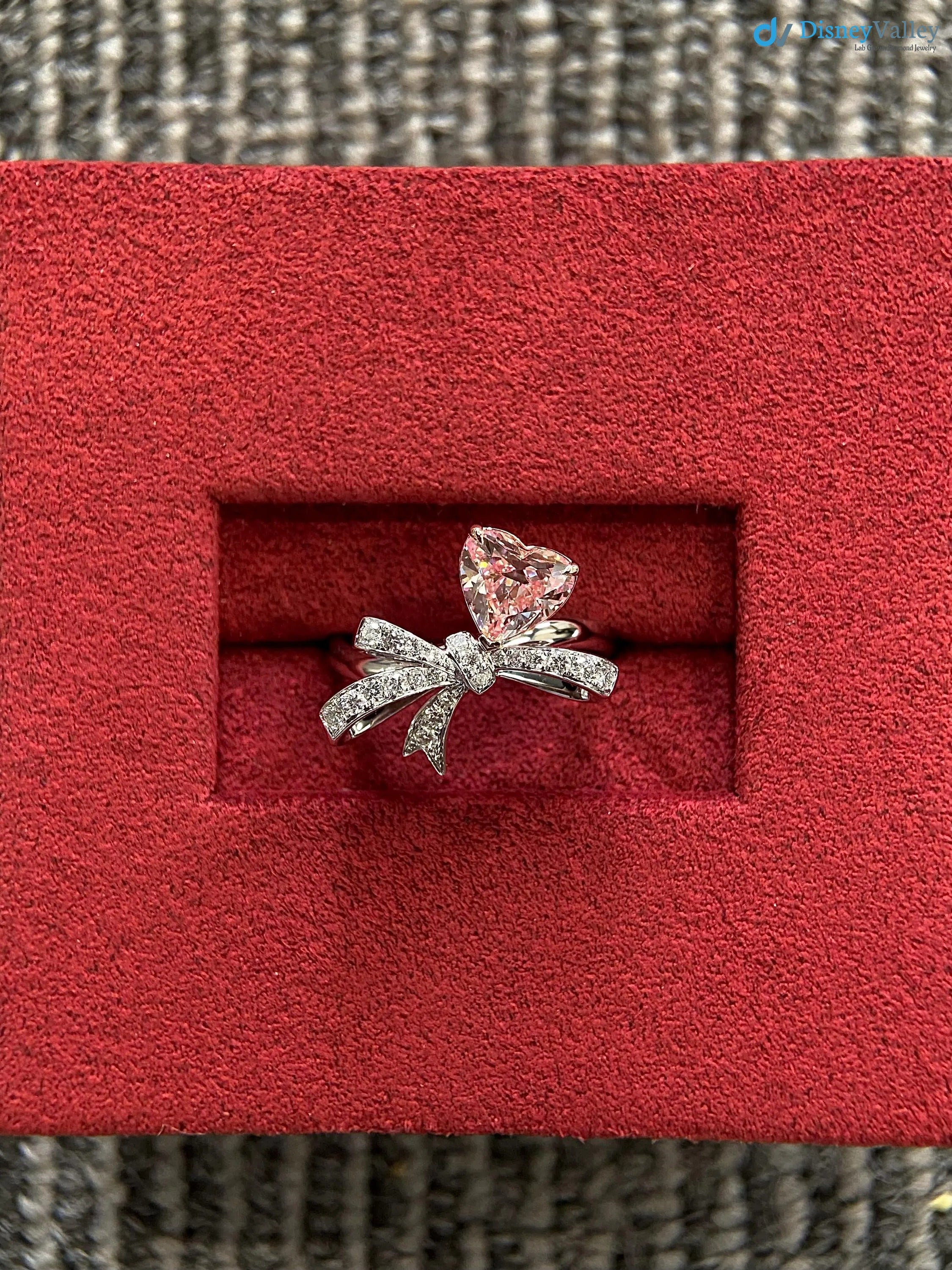 Heart Cut 1.17 Carat Fancy INTENSE PINK Lab grown diamond IGI Certificate Ring - DisneyValley 