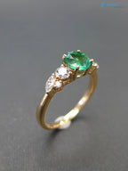 Emerald Ring, Green Emerald Ring, Gift for her, Marquise Ring, Vintage Engagement Ring - DisneyValley 