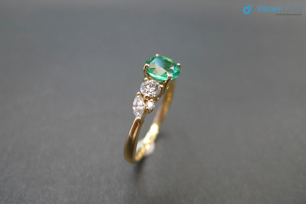 Emerald Ring, Green Emerald Ring, Gift for her, Marquise Ring, Vintage Engagement Ring - DisneyValley 