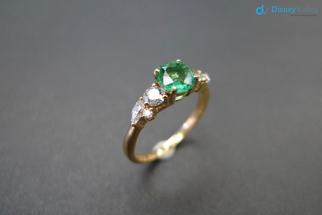 Emerald Ring, Green Emerald Ring, Gift for her, Marquise Ring, Vintage Engagement Ring - DisneyValley 