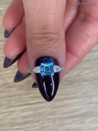 1.30 Carat IGI Certified Blue Diamond / Asscher Diamond Ring - DisneyValley 