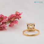 The Elissa Ring Asscher Lab Diamond Dainty Engagement Solitaire Rings - DisneyValley 