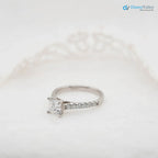 The Estella Ring Lab Diamond Princess Shoulder Set Engagement Ring - DisneyValley 