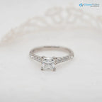 The Estella Ring Lab Diamond Princess Shoulder Set Engagement Ring - DisneyValley 