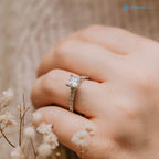 The Estella Ring Lab Diamond Princess Shoulder Set Engagement Ring - DisneyValley 