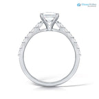 The Estella Ring Lab Diamond Princess Shoulder Set Engagement Ring - DisneyValley 