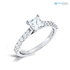 The Estella Ring Lab Diamond Princess Shoulder Set Engagement Ring - DisneyValley 